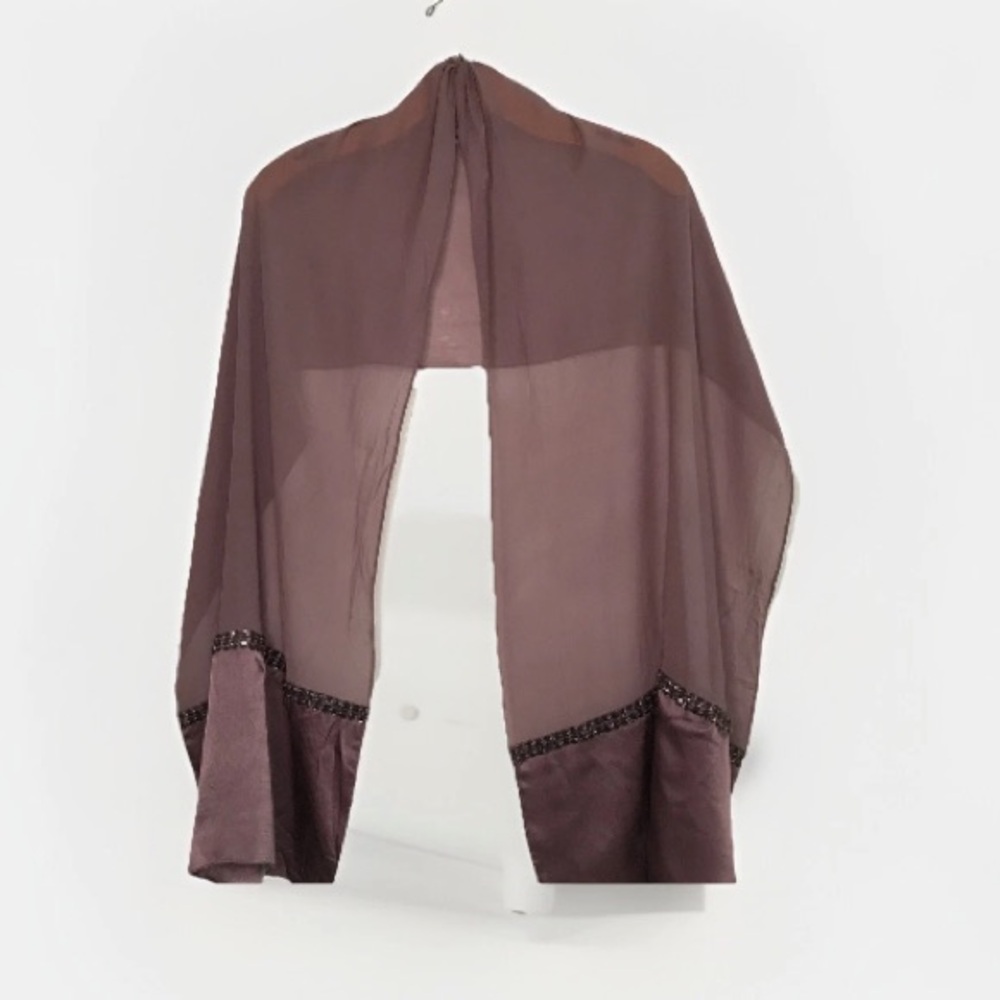 WOMEMS CHIFFON PURPLE RECTANGLE STOLE WRAP SCARF